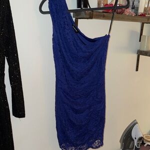 bebe Royal Blue One-Shoulder Dress